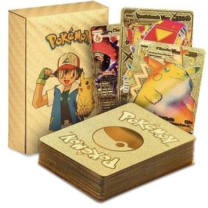 55 Pokemon gold foil Card Pack Vmax Rare GX Gold Card Brand New